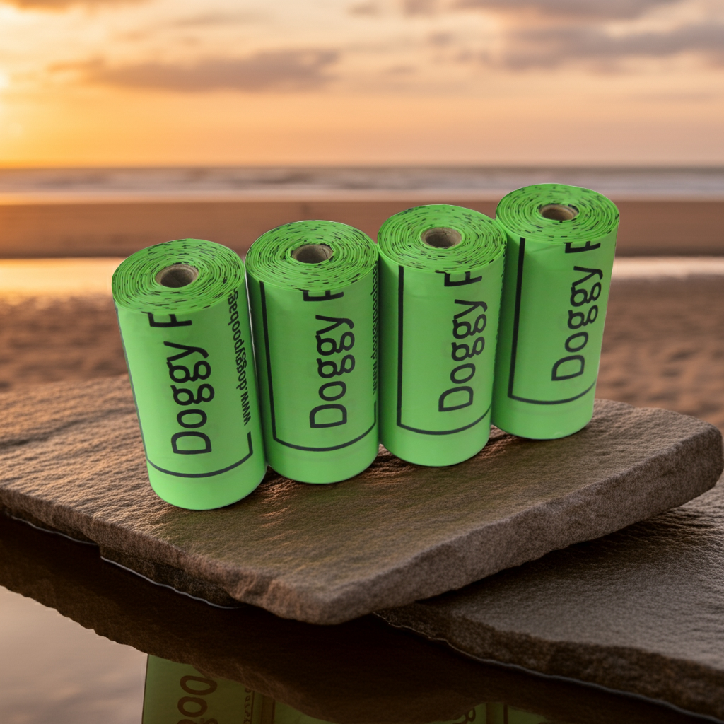 Doggy Poo Bags, Premium Home Compostable Dog Poop Bags | 60 Bags/4 Rolls | Biodegradable Dog Waste Bags | Cornstarch-Based Dog Poo Bags | Free UK Delivery, fits in letterbox