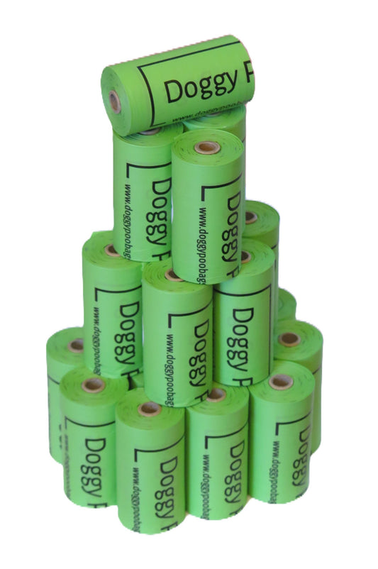 Doggy Poo Bags, Premium Home Compostable Dog Poop Bags | Biodegradable Dog Waste Bags | 20 Rolls/300 Bags, Cornstarch-Based | No Cardboard Packaging | Delivery fits through standard letterbox